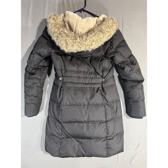 Lauren Ralph Lauren Black Puffer Coat  Hooded Goose Down Sherpa Lined Size S - Picture 5 of 9